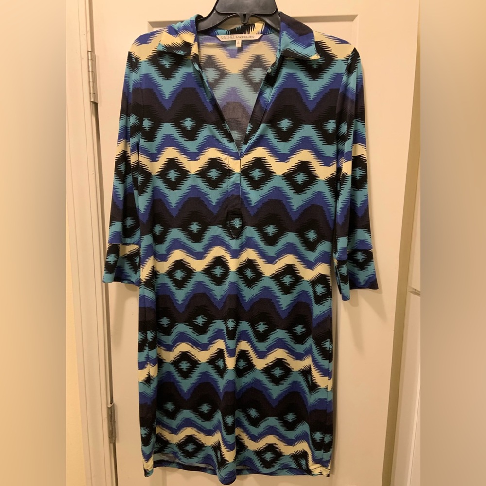 Rachel’s Roy geometric print 3/4 sleeve tunic, Large
